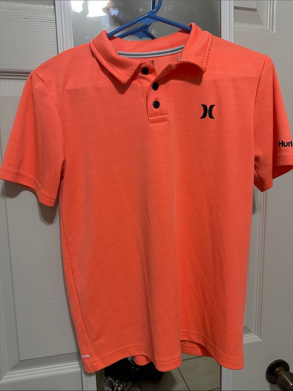 Hurley Men’s Coral Polo Shirt with Black Logo
